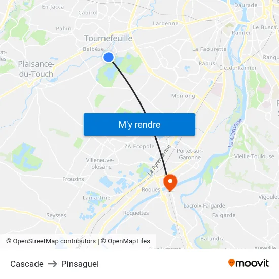 Cascade to Pinsaguel map