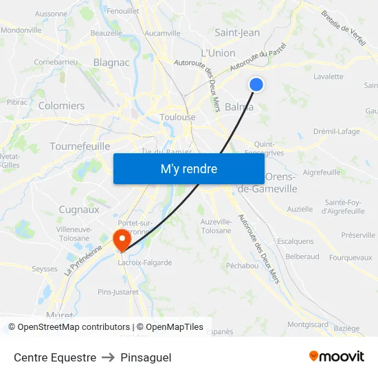 Centre Equestre to Pinsaguel map