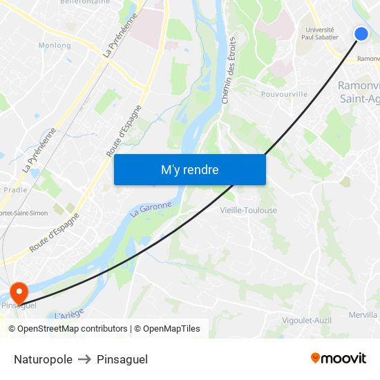 Naturopole to Pinsaguel map