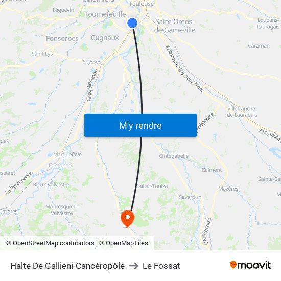 Halte De Gallieni-Cancéropôle to Le Fossat map