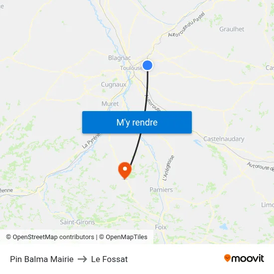 Pin Balma Mairie to Le Fossat map