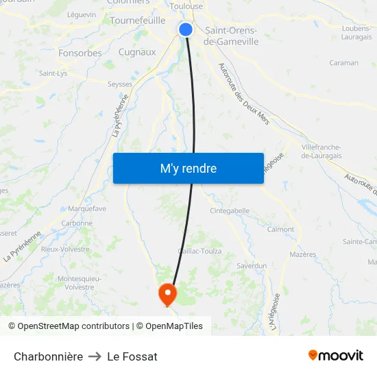 Charbonnière to Le Fossat map