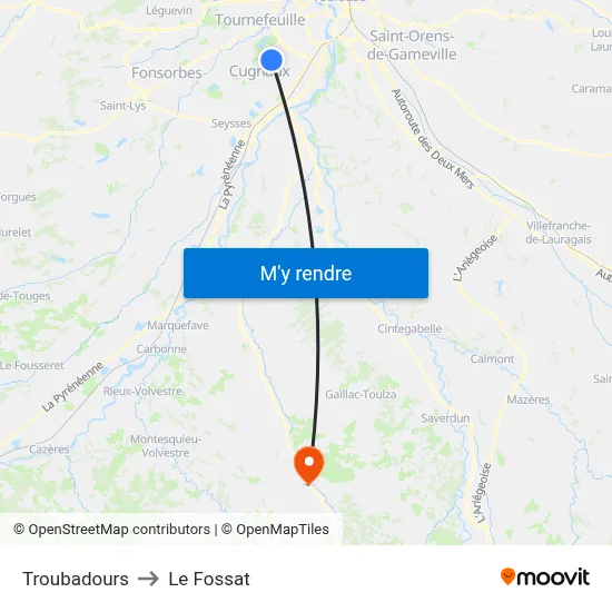 Troubadours to Le Fossat map