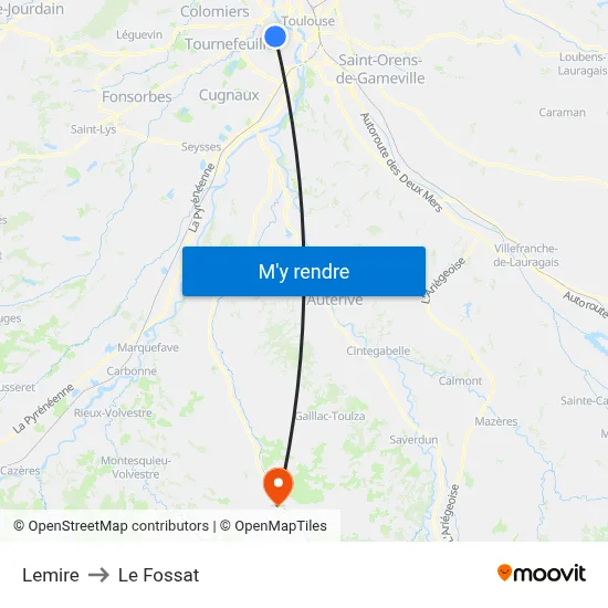 Lemire to Le Fossat map