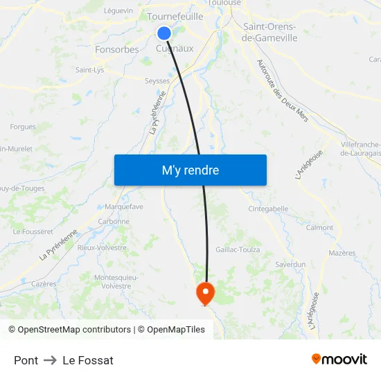 Pont to Le Fossat map