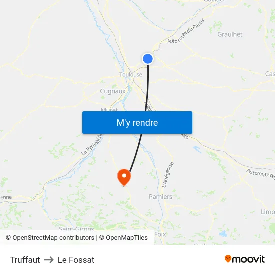 Truffaut to Le Fossat map