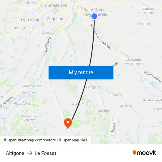 Altigone to Le Fossat map