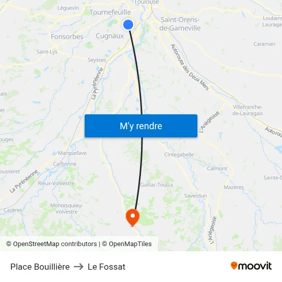 Place Bouillière to Le Fossat map