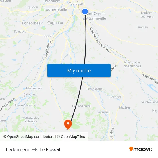 Ledormeur to Le Fossat map