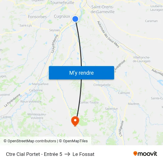 Ctre Cial Portet - Entrée 5 to Le Fossat map
