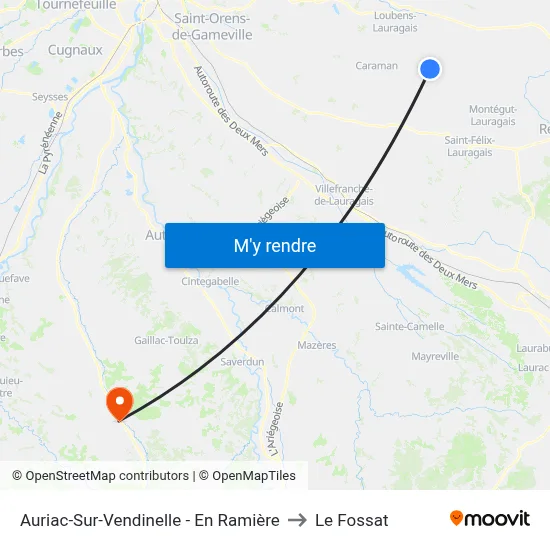Auriac-Sur-Vendinelle - En Ramière to Le Fossat map