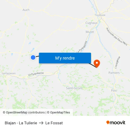 Blajan - La Tuilerie to Le Fossat map