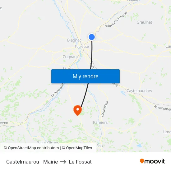 Castelmaurou - Mairie to Le Fossat map