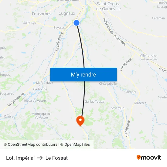 Lot. Impérial to Le Fossat map