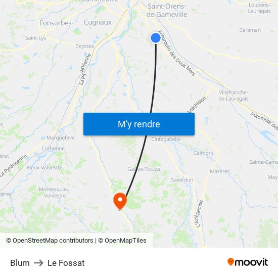 Blum to Le Fossat map