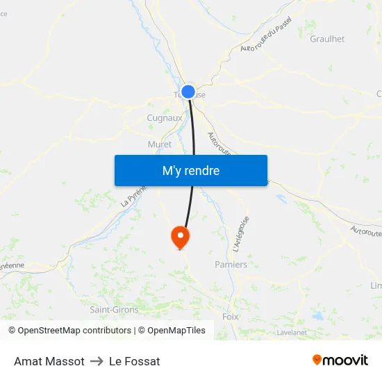 Amat Massot to Le Fossat map