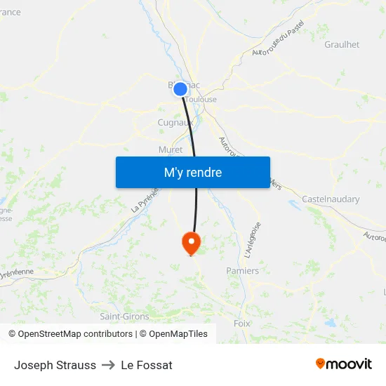 Joseph Strauss to Le Fossat map