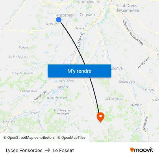 Lycée Fonsorbes to Le Fossat map