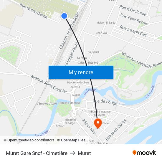 Muret Gare Sncf - Cimetière to Muret map