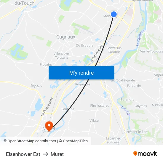 Eisenhower Est to Muret map