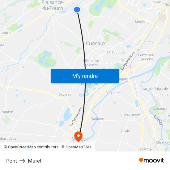 Pont to Muret map