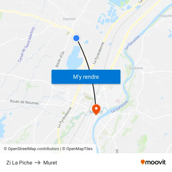 Zi La Piche to Muret map