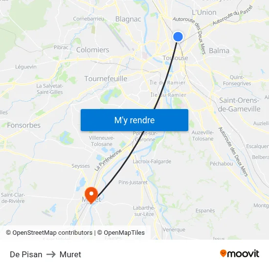 De Pisan to Muret map