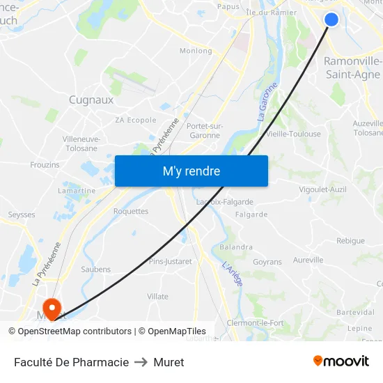 Faculté De Pharmacie to Muret map