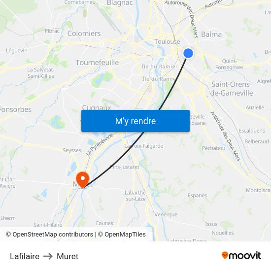 Lafilaire to Muret map