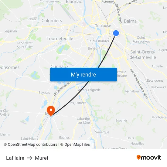 Lafilaire to Muret map