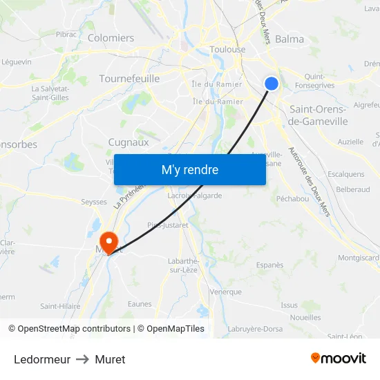 Ledormeur to Muret map