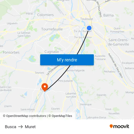 Busca to Muret map