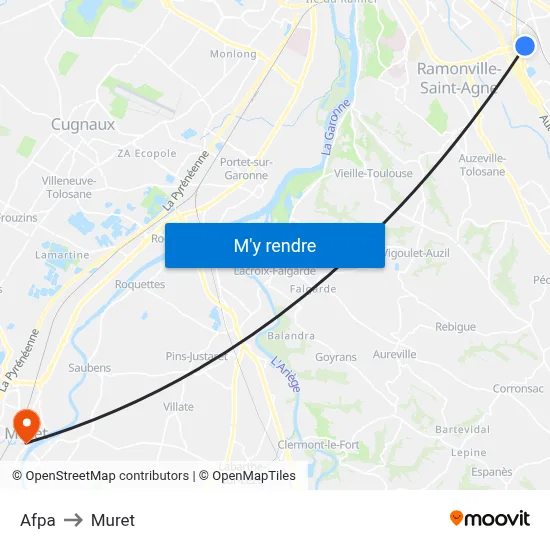 Afpa to Muret map