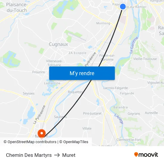 Chemin Des Martyrs to Muret map