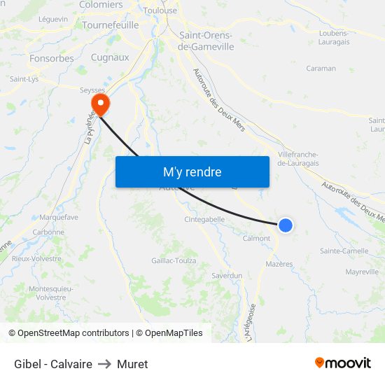 Gibel - Calvaire to Muret map
