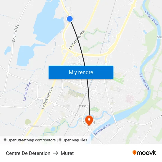 Centre De Détention to Muret map