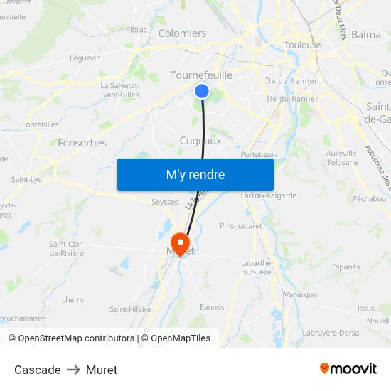 Cascade to Muret map