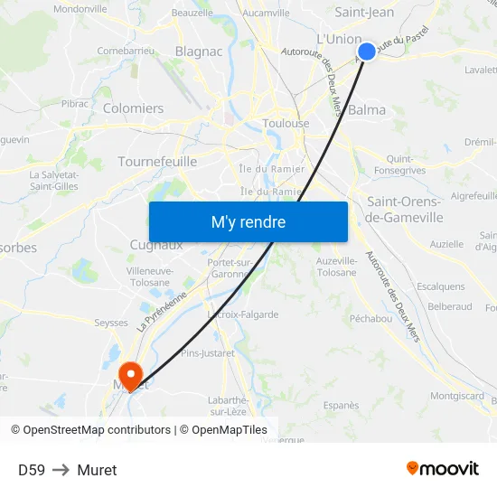 D59 to Muret map