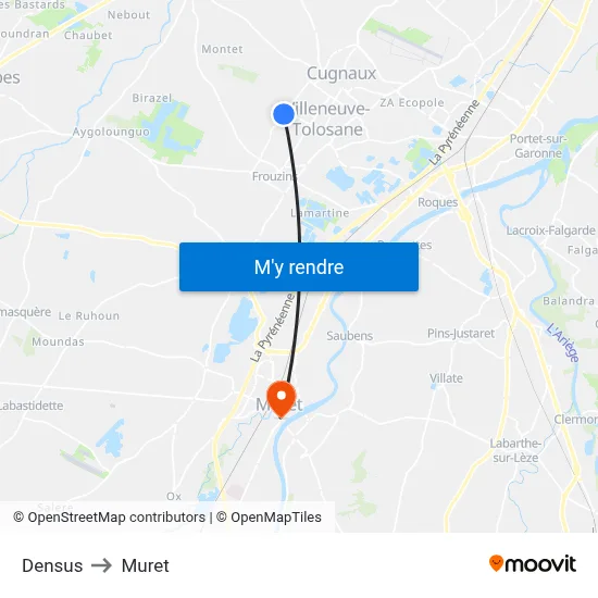 Densus to Muret map