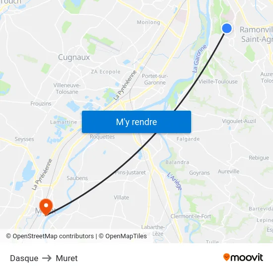 Dasque to Muret map