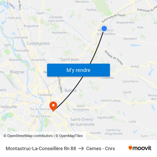 Montastruc-La-Conseillère Rn 88 to Cemes - Cnrs map