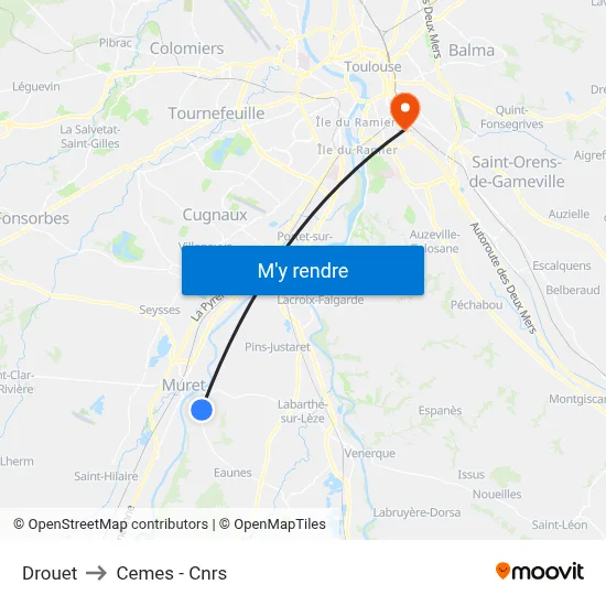 Drouet to Cemes - Cnrs map