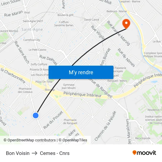 Bon Voisin to Cemes - Cnrs map