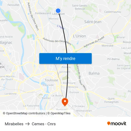 Mirabelles to Cemes - Cnrs map