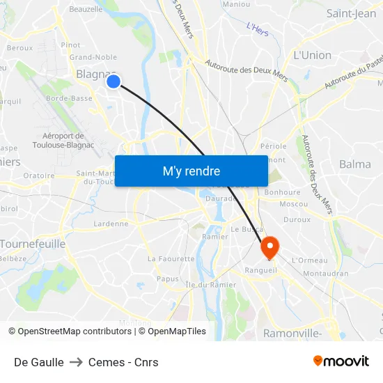 De Gaulle to Cemes - Cnrs map