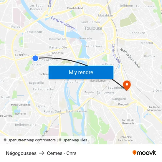 Négogousses to Cemes - Cnrs map