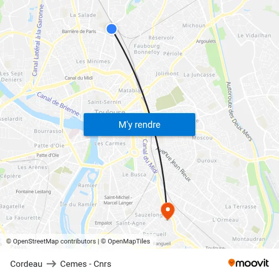 Cordeau to Cemes - Cnrs map