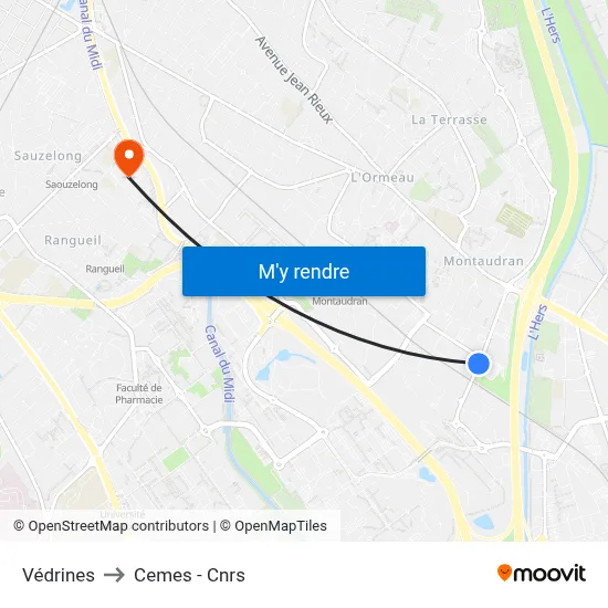 Védrines to Cemes - Cnrs map