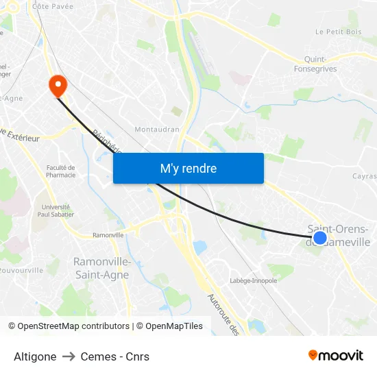 Altigone to Cemes - Cnrs map