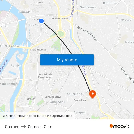 Carmes to Cemes - Cnrs map